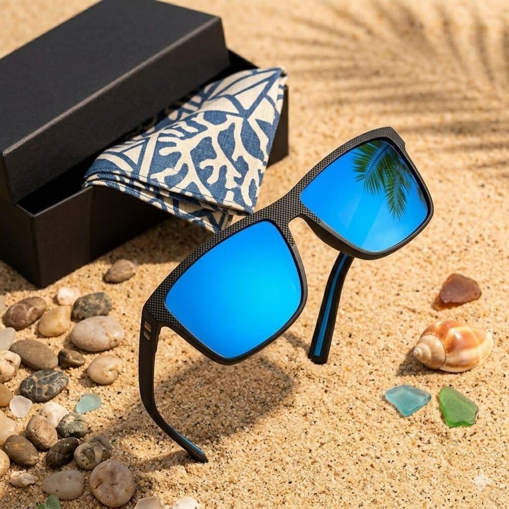 Grinder Punch Polarized Blue Mirror Sunglasses Men Sport Lightweight UV400 NIB